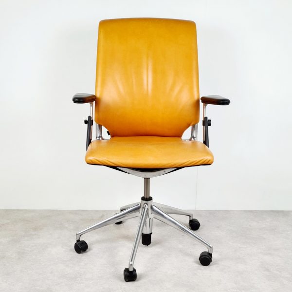Vitra Meda Bureaustoel - Volledig Leer, Cognac - Afbeelding 2